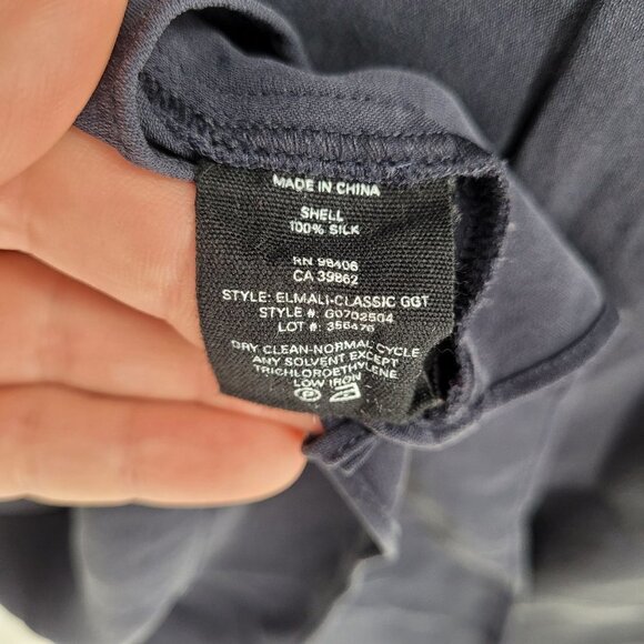 Theory womens Large Blue Elmali Classic 100% silk sleeveless layered blouse - Picture 4 of 8